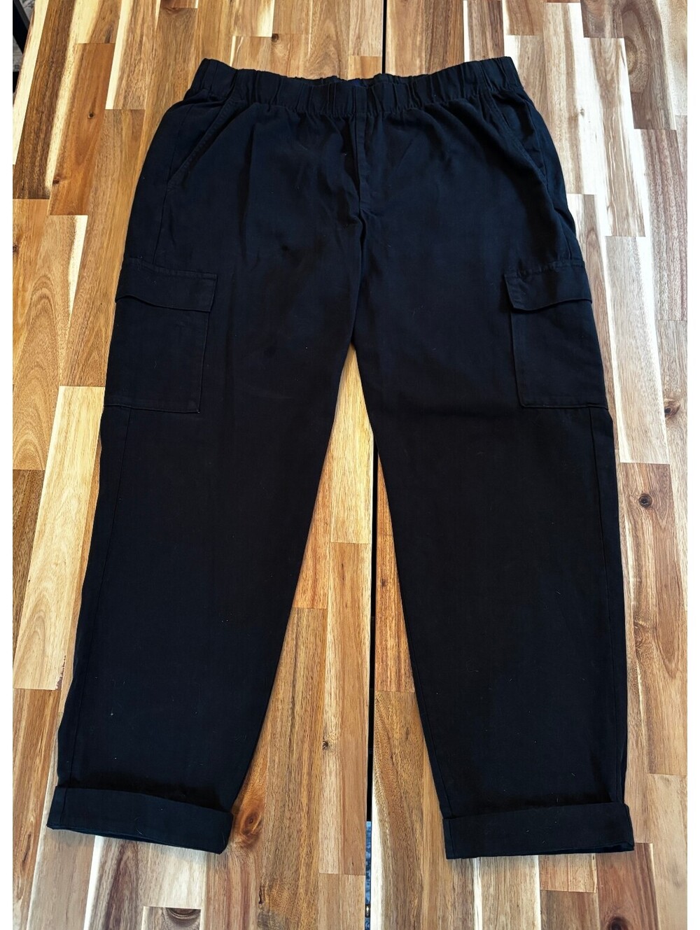 GAP Black Cargo Pants with Elastic Waistband Size L (2012)